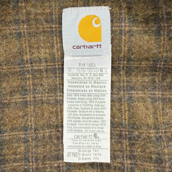 Carhartt Jacket Extra Large Tall FWD Firewood Brown Detroit Blanket Lined J97 - Picture 5 of 10